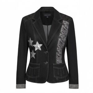 Spoon Me Creations  unique, one of a kind denim blazer with embellishments